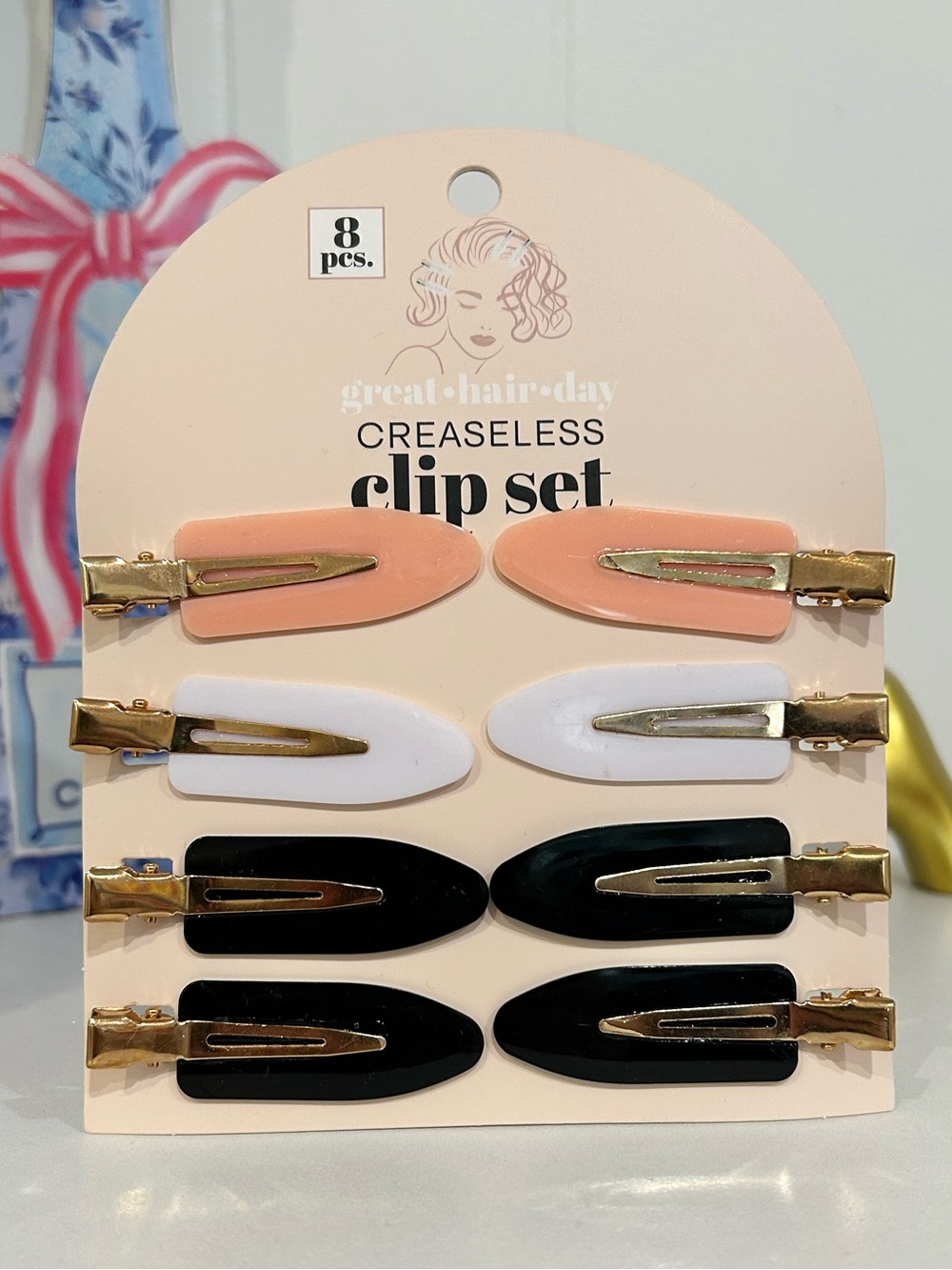 Ulta Beauty Creaseless Clip Set - Peach, White & Black